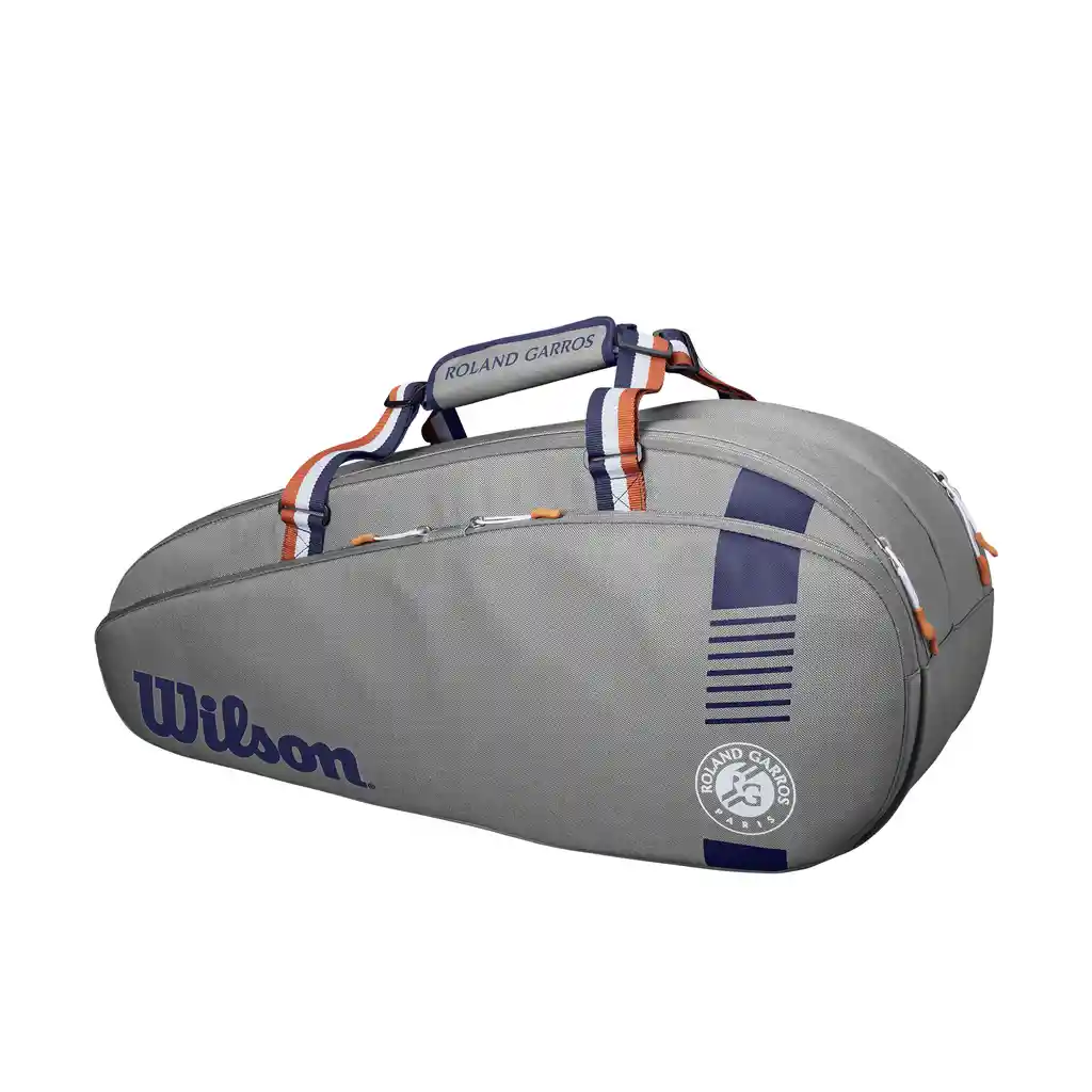 Morral Raquetero Bolso Tenis Funda Wilson Roland Garros 6pk Gris
