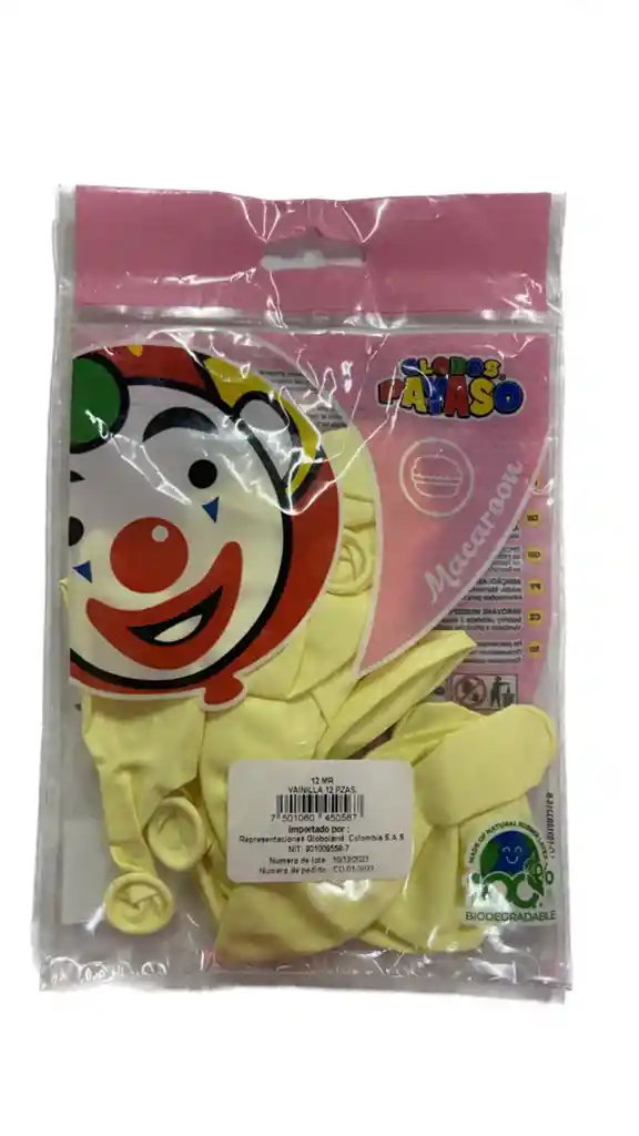 Globos Payaso R12x12 Color Vainilla