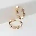 Aretes Rombos Con Pavé De Zircones Tipo Candonga - Baño Oro 18k