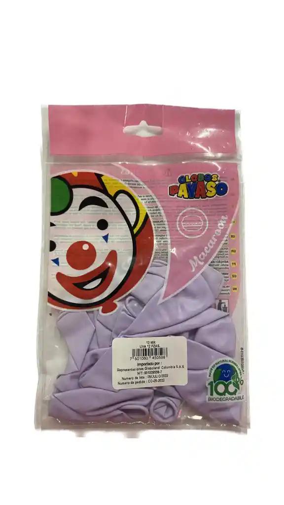 Globos Payaso R12x12 Color Uva