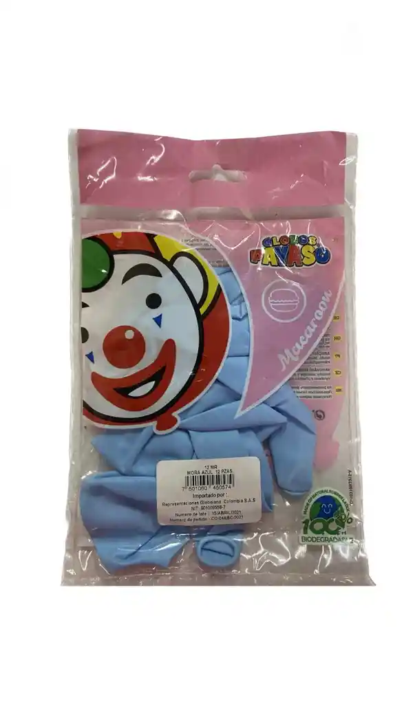 Globos Payaso R12x12 Color Mora Azul