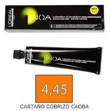 Tinte De Cabello Sin Amoniaco Inoa N°4.45 Castaño Cobrizo Caoba