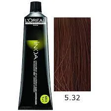 Tinte De Cabello Sin Amoniaco Inoa N°5.32 Castaño Claro Dorado Caoba