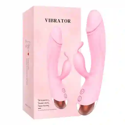 Vibrador 22cm Doble Estimulador Rabbit Recargable Juguetes Sexuales