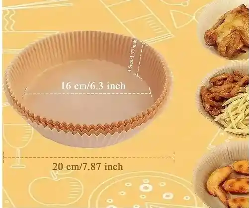 Canastilla Papel Antiadherente Air Fryer Freidora X 100 Und