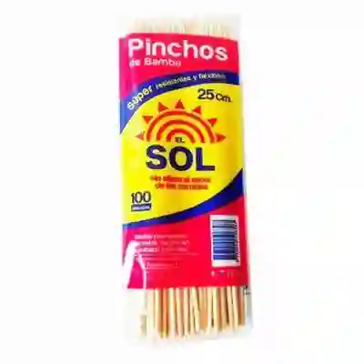 Paquete De Palos De Pincho X100 25cm El Sol