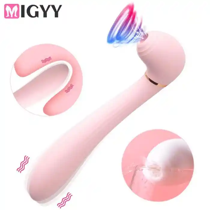 Vibrador Succionador De Clitoris 2 En 1 Estimulador Punto G Wand