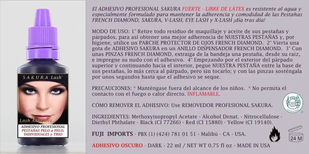 Adhesivo Libre De Latex Para Pestañas Pelo A Pelo, Individuales Y Trio 22 Ml Claro Transparente