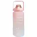 Termo Botella De Agua Motivacional Con Pitillo 2 Litros Lila Rosado