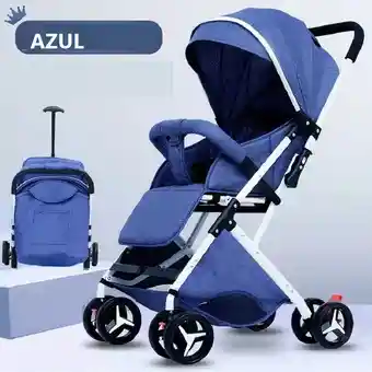 Coche Paseador Para Bebe Tipo Maleta + Toldillo Azul 609-2