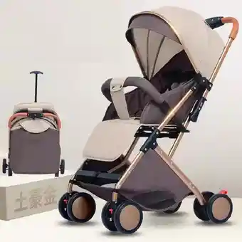 Coche Para Bebe Paseador Tipo Maleta + Toldillo Beige 609-1.