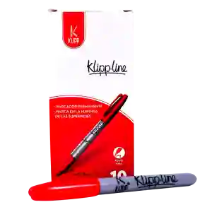 Plumón Estilo Sharpie Klipp Punta Delgada Rojo