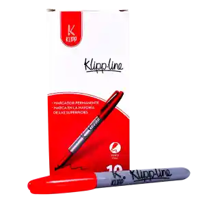 Plumón Estilo Sharpie Klipp Punta Delgada Rojo