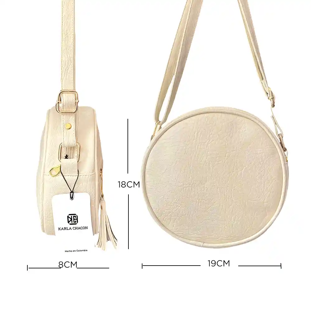 Bolso Manos Libres De Dama Mujer Karla Chacon Beth Beige