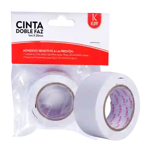 Cinta Doble Faz 1mt *12mm Klipp