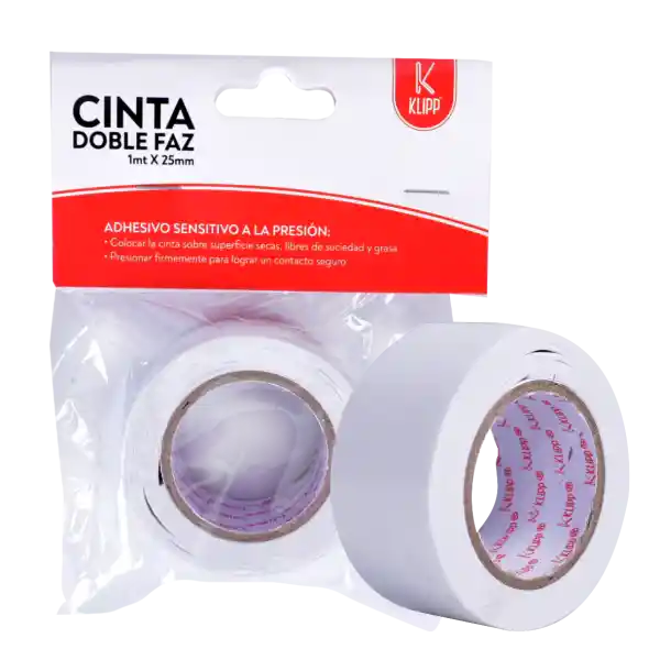 Cinta Doble Faz 1mt *12mm Klipp