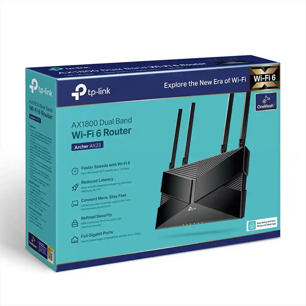  Router Gigabit Wifi 6 Dual Band Ax1800 Tp-Link Archer Ax23 