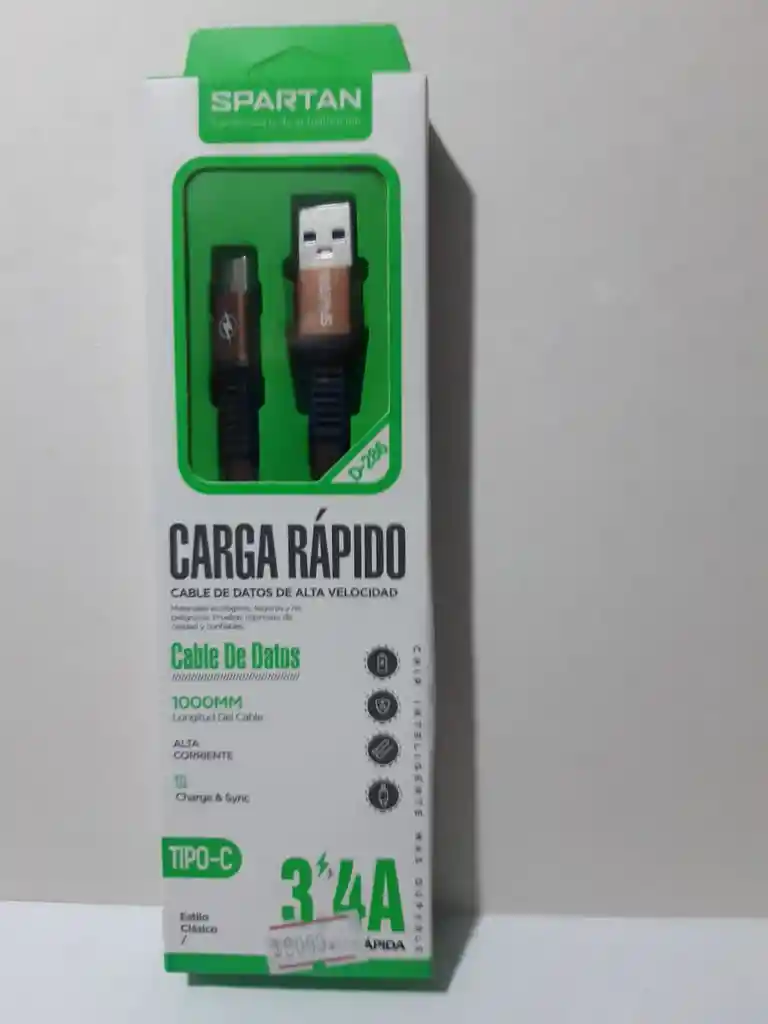 Cable Para Celular Tipo C De3.4 Amperios Carga Rapida
