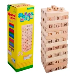 Torre Tipo Jenga Grande Madera Bloques 48pz Dados Juego Mesa