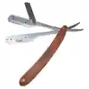 Navaja Profesional Barbera Madera Profesional Baberia Plateada Diseño Aleatorio