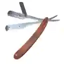 Navaja Profesional Barbera Madera Profesional Baberia Plateada Diseño Aleatorio