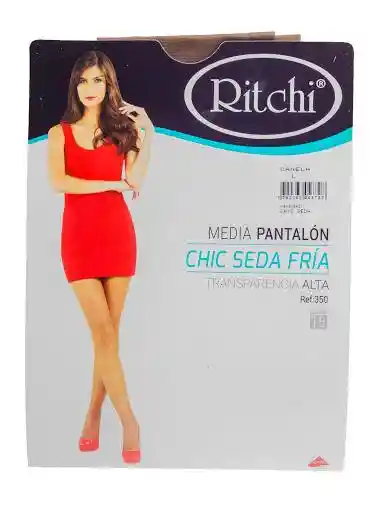 Medias Ritchi Pantalón Chic Seda Fría Transp Alta Talla M Negro