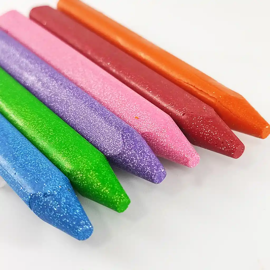 Crayones De Cera Pelikan, Triangulares Jumbo Glitter X 6 Colores