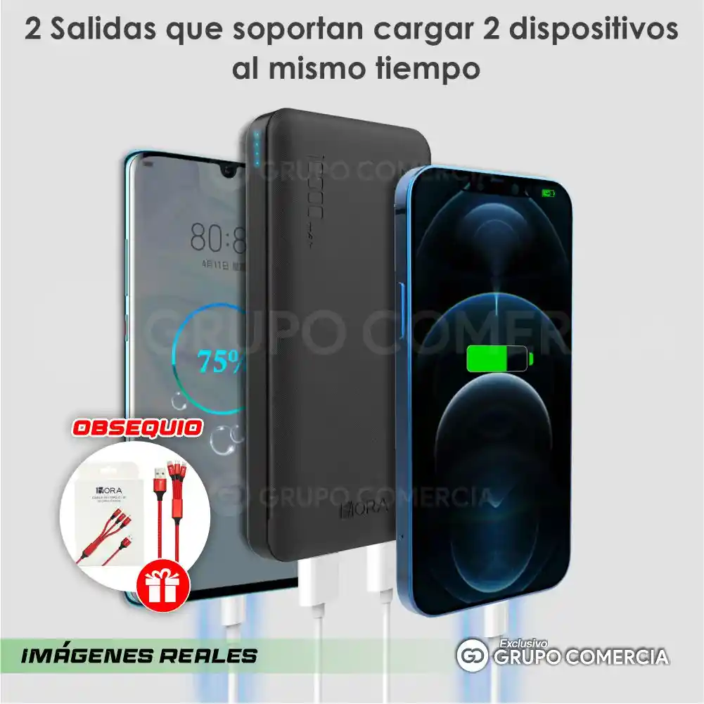 Power Bank 10.000 Smartphones Audífonos Compatibles Iphone