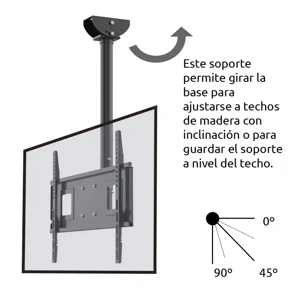 Soporte Techo Móvil Giro Tv 42,49,50,55,58,60,65 Pulgadas