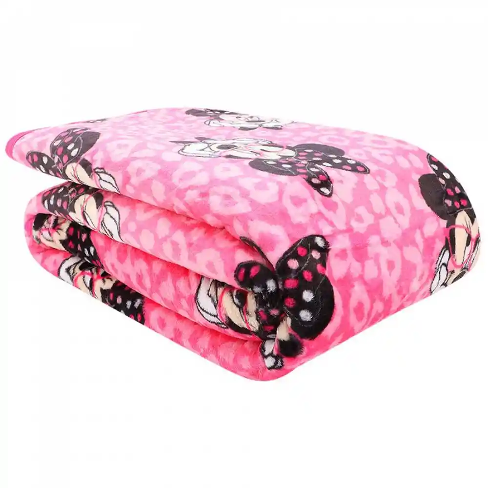 Manta Fleece Minnie Mouse Rosada 180x150cm