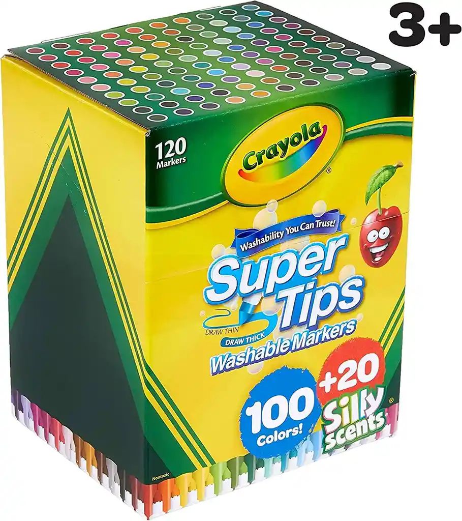 Marcadores Crayola Super Tips X 120 Colores Plumones Lavables Silly Scents Originales Rotuladores
