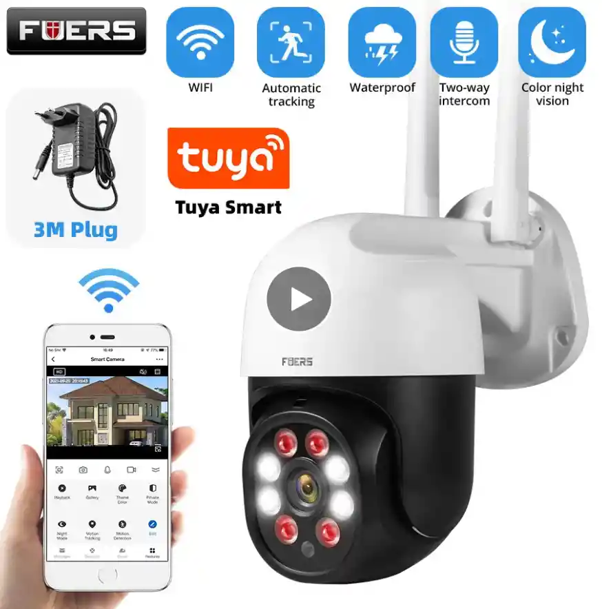Cámara Seguridad Video Ip Wifi Ptz 1080p Exterior 360°