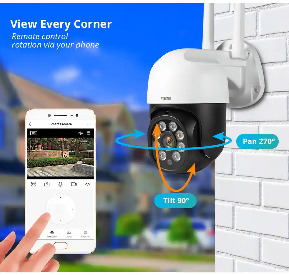 Cámara Seguridad Video Ip Wifi Ptz 1080p Exterior 360°