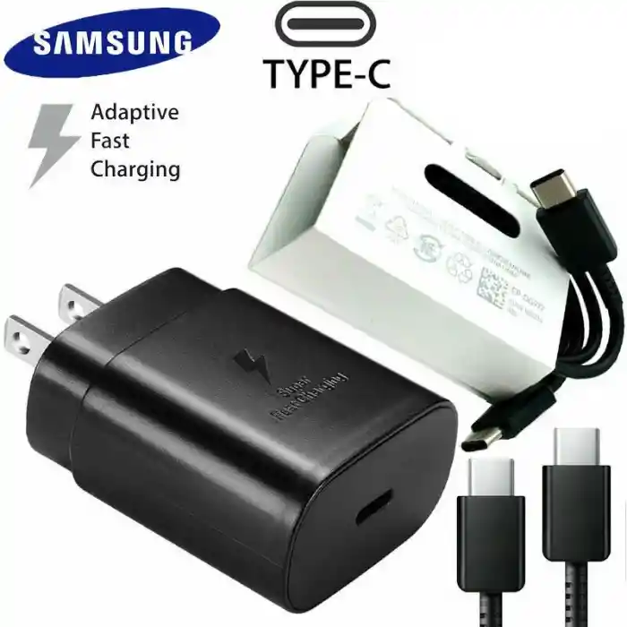 Cargador Tipo Samsung 25w Tipo C Carga Rapida Super Carga Aaa