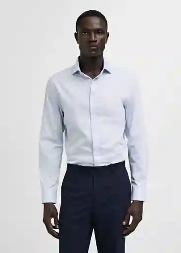 Camisa Selva Azul Talla S Hombre Mango