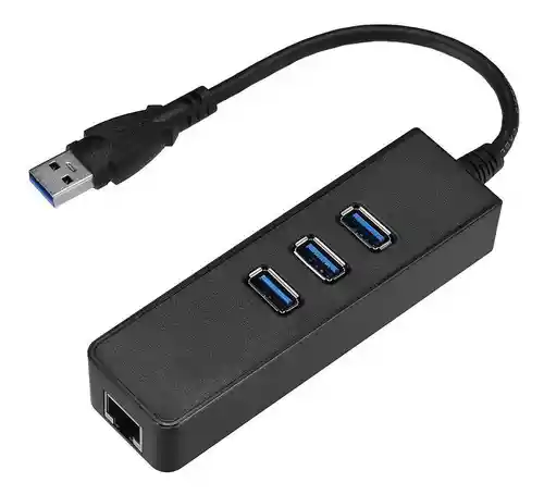 Hub Usb 3.0 + Puertos Usb + Adaptador De Red Lan Rj45