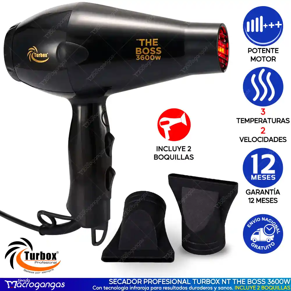  Secador Profesional TURBOX Ntthe Boss 3600W 