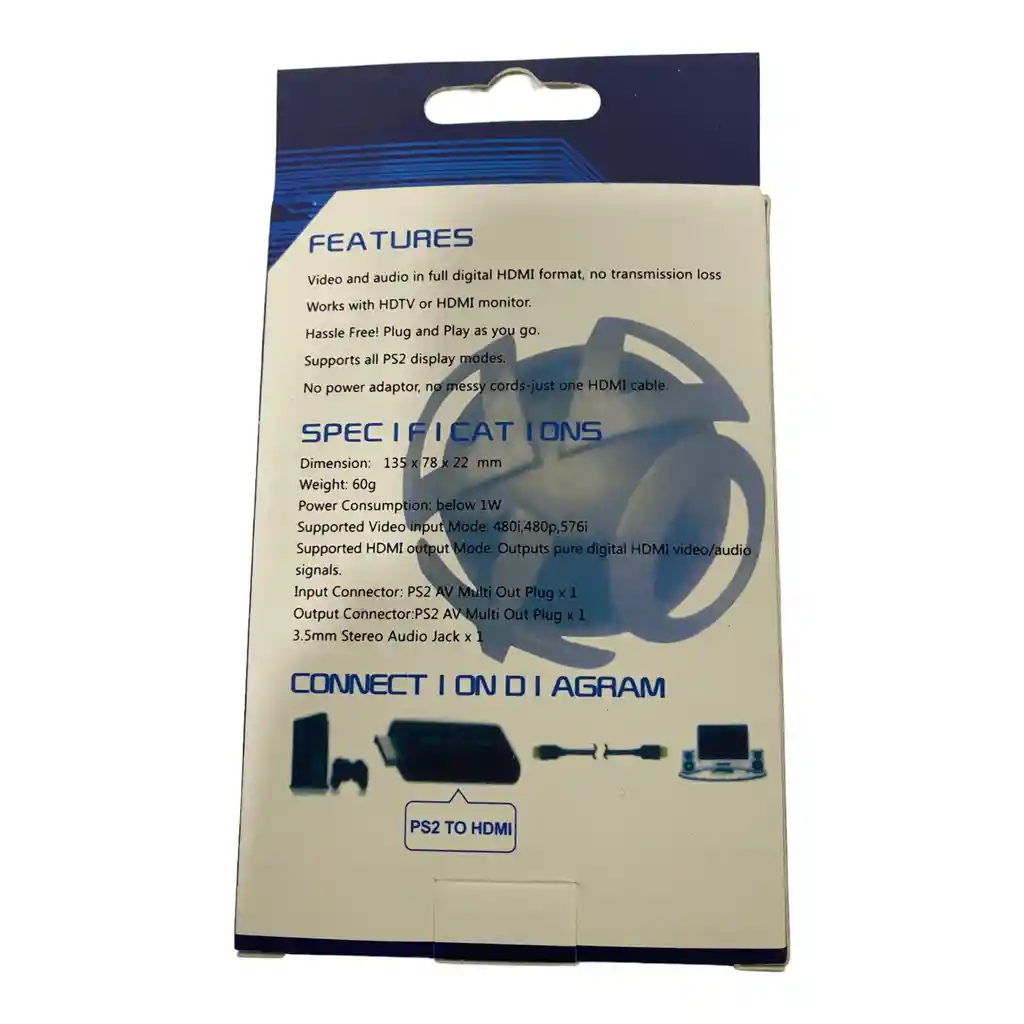 Adaptador Ps2 A Hdmi, Alta Definición Para Ps2 Y Ps3