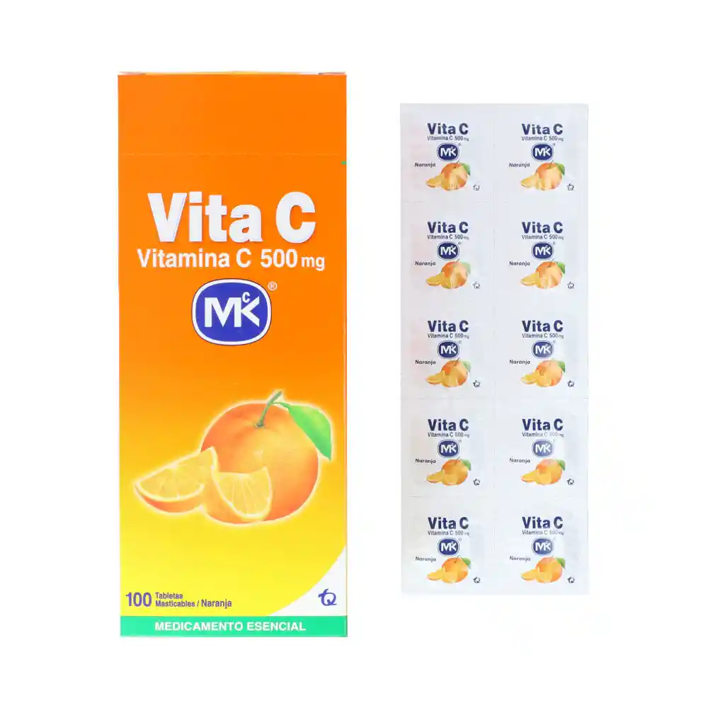 Vitamina C | 500 Mg | Tableta Masticable | Oral | Sobre X 10 | Mk