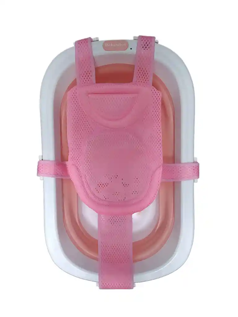 Bañera Plegable Bebesitos Con Malla Soporte 5 Puntos Rosa