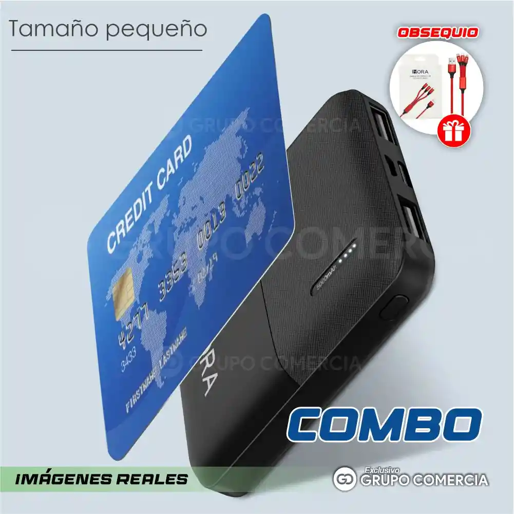 Kit De Cargador Viajero Con Power Bank 5.000mah + Obsequio