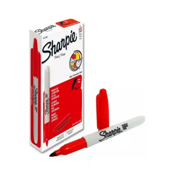 Marcador Sharpie Fine X12 Rojo