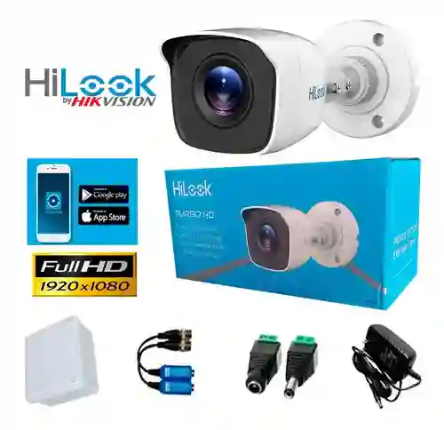 Camara Vigilancia Hilook Turbo Full Hd 2mp Tipo Bullet Metálica Blanco