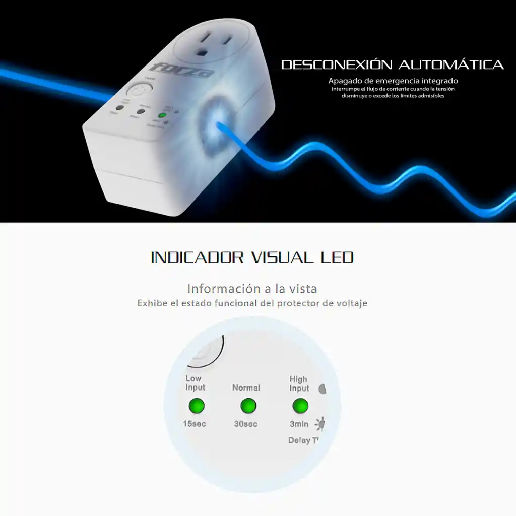 Protector De Voltaje 110/120v Forza Fvp-1201b Zion-2k10