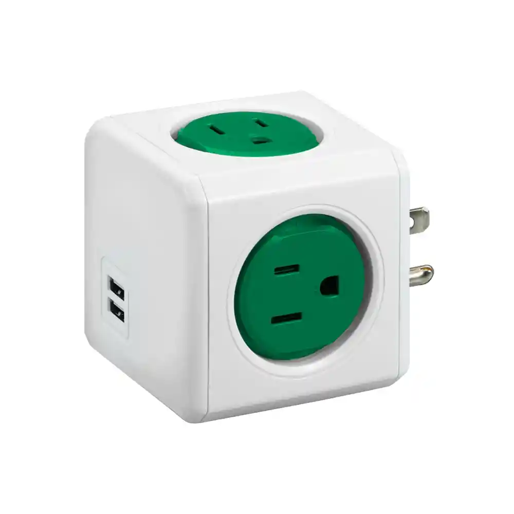 Multitoma Powercube By Allocacoc · 4 Tomas + 2 Usb - Verde