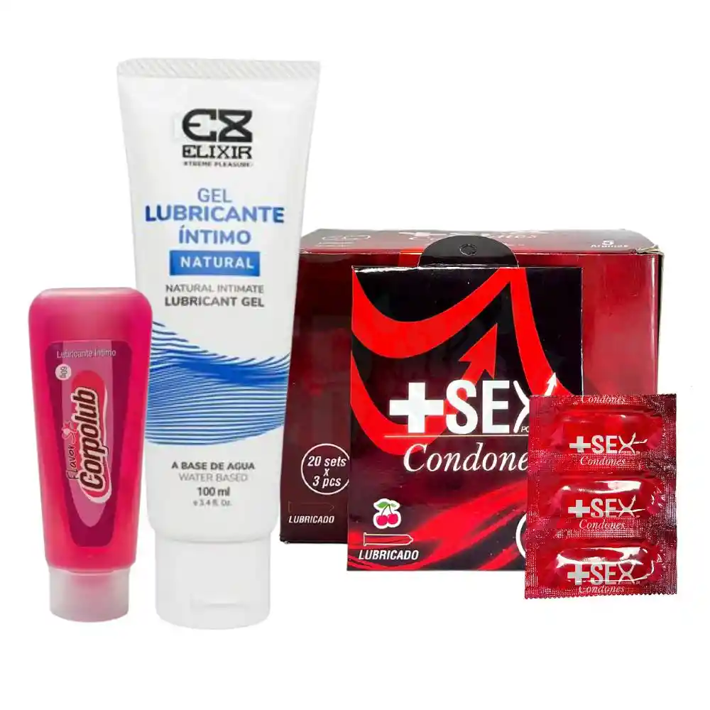 Lubricante Neutro + Condones X60 Unds + Lubricante Anal Kit