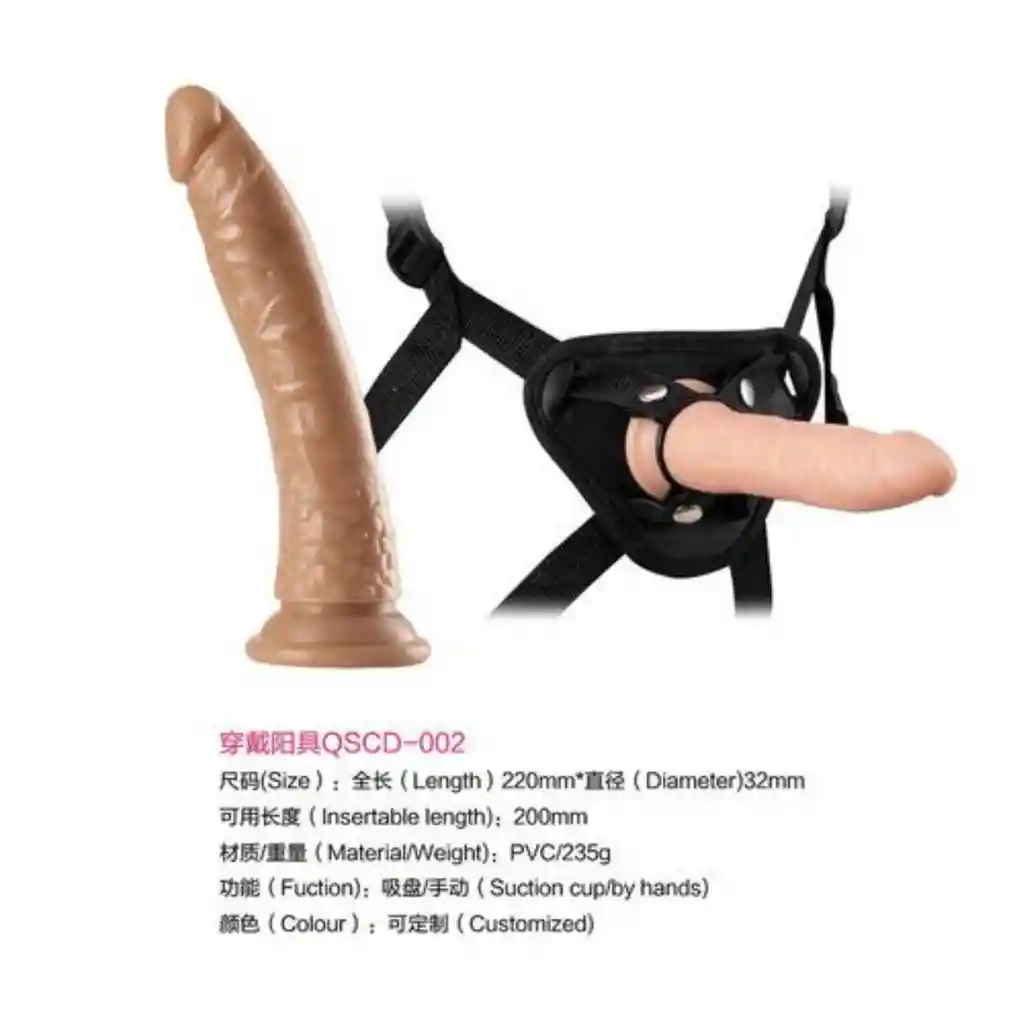 Arnés Megan Con Dildo Color Piel Correas Ajustables