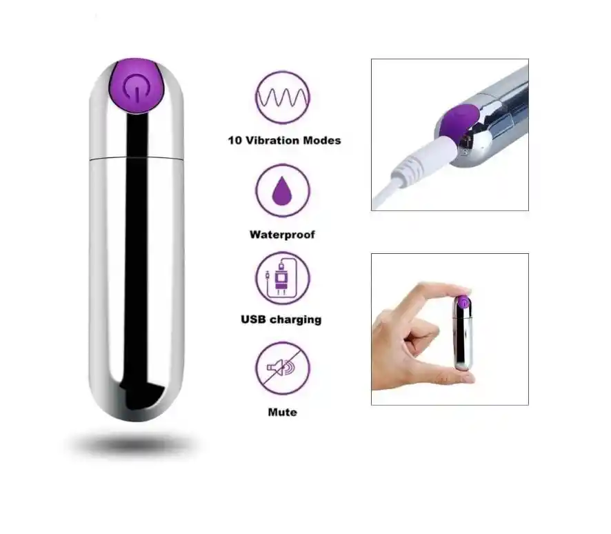 Bala Vibradora Recargable Afrodita 10 Programas De Vibración