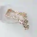 Pulsera Diseño Trébol De Corazones - Tono Tres Oros