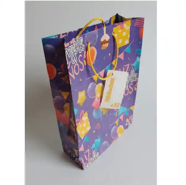Bolsa Regalo Cumpleaños Mediana Unisex Economica 25x16x6cm